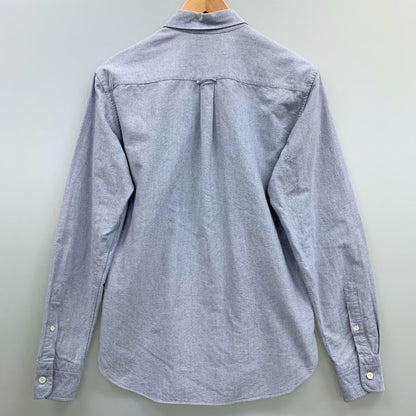 中古■メゾンキツネ オックスフォードシャツ コットン ボタンダウン 刺繍 長袖 L/S ブルー メンズ サイズ38 Maison Kitsune 【AFB6】