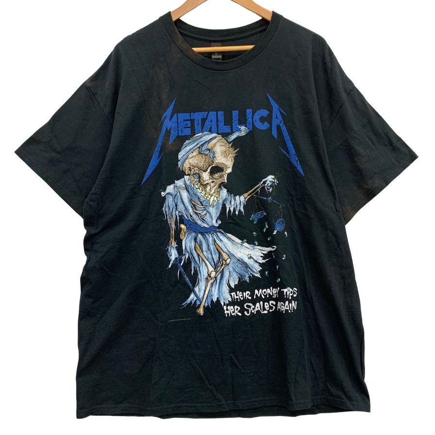 中古◆メタリカ Tシャツ Their Money Tips Her Scales Again メンズ ブラック サイズXL METALLICA 【AFB3】