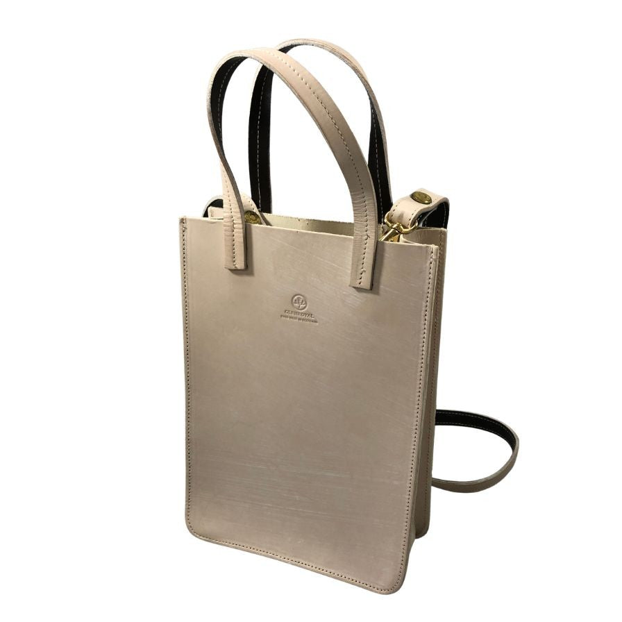 グレンロイヤル ショルダーバッグ 2WAY ブライドルレザー グレー ゴールド金具 GLENROYAL【AFE8】