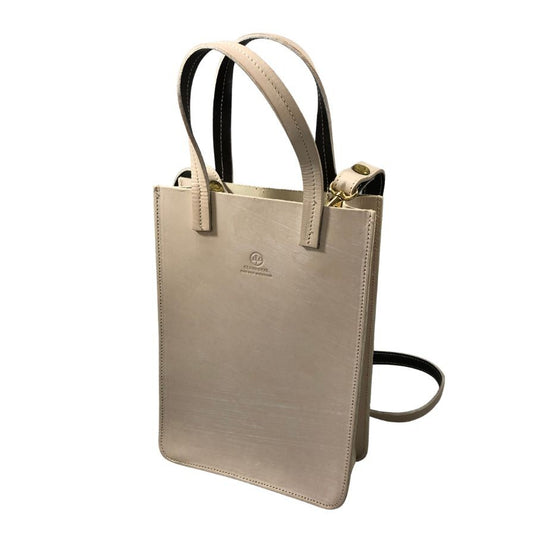 グレンロイヤル ショルダーバッグ 2WAY ブライドルレザー グレー ゴールド金具 GLENROYAL【AFE8】
