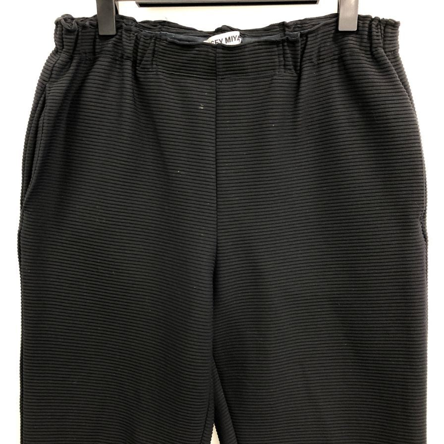 イッセイミヤケ レディース プリーツ パンツ ウエストゴム IM81KF035 サイズ2 レディース ブラック ISSEY MIYAKE 【AFB40】