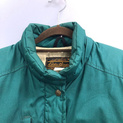中古◆エディーバウアー ダウンジャケット 80年代 黒タグ ロゴボタン グリーン メンズ サイズ不明 Eddie Bauer 【AFF19】