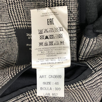 美品◆チルコロ テーラードジャケット 1901 ダブル グレンチェック グレー系 メンズ サイズ 46 CIRCOLO 1901 【AFB30】