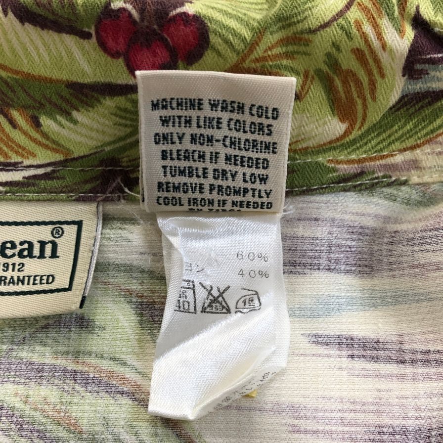 極美品◆エルエルビーン アロハシャツ 総柄 メンズ サイズM  L.L.Bean 【AFB15】