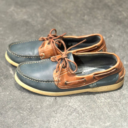 パラブーツ レザーデッキシューズ バース ブルーブラウンコンビ  メンズ UK8 PARABOOT デッキシューズ 約26.5cm【LA】【中古】