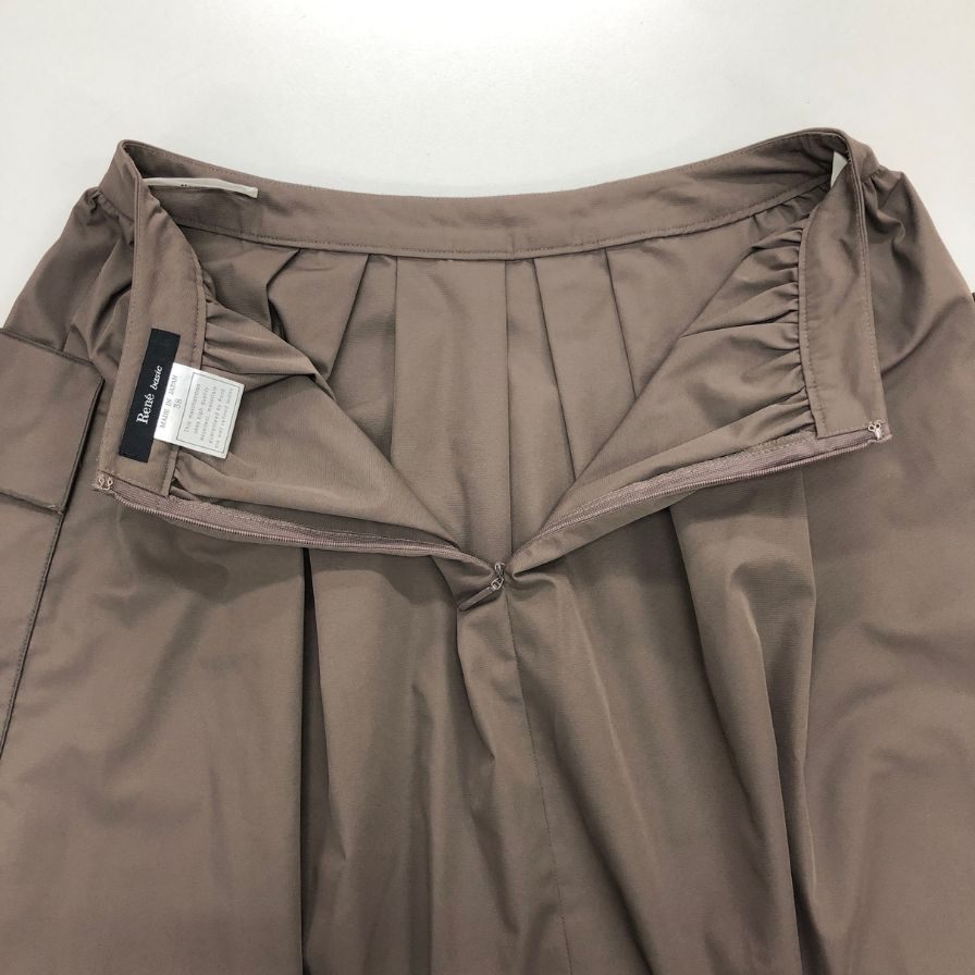 ルネ フレアスカート ミニ ポケット デザイン ブラウン系 レディース サイズ38 Rene【AFB18】