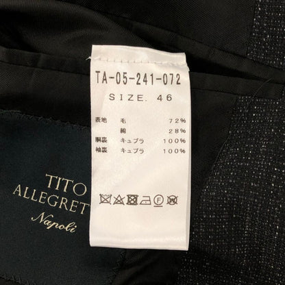 新品同様◆ティトアレグレット テーラードジャケット グレー メンズ サイズ46 TA-05-241-072 TITO ALLEGRETTO 【AFB15】