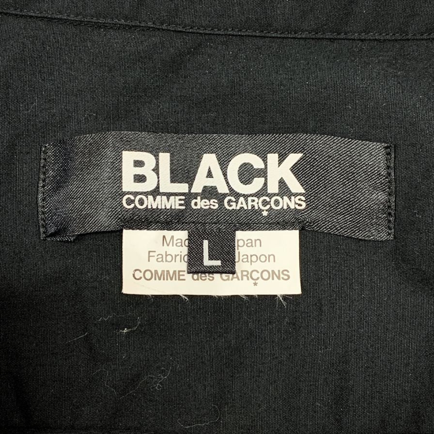 美品◆ブラック コムデギャルソン 13年製 柄 切替 シルク 長袖 シャツ メンズ Lサイズ マルチカラー  BLACK Comme des Garçons 【AFB20】