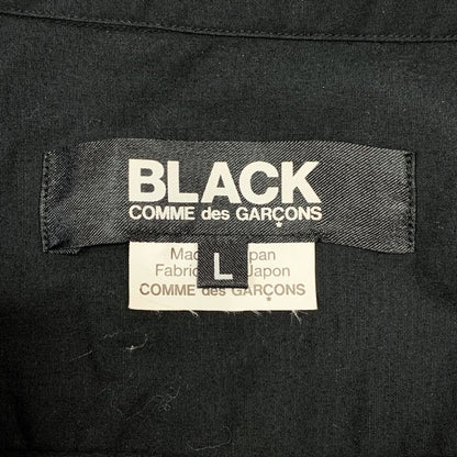 美品◆ブラック コムデギャルソン 13年製 柄 切替 シルク 長袖 シャツ メンズ Lサイズ マルチカラー  BLACK Comme des Garçons 【AFB20】