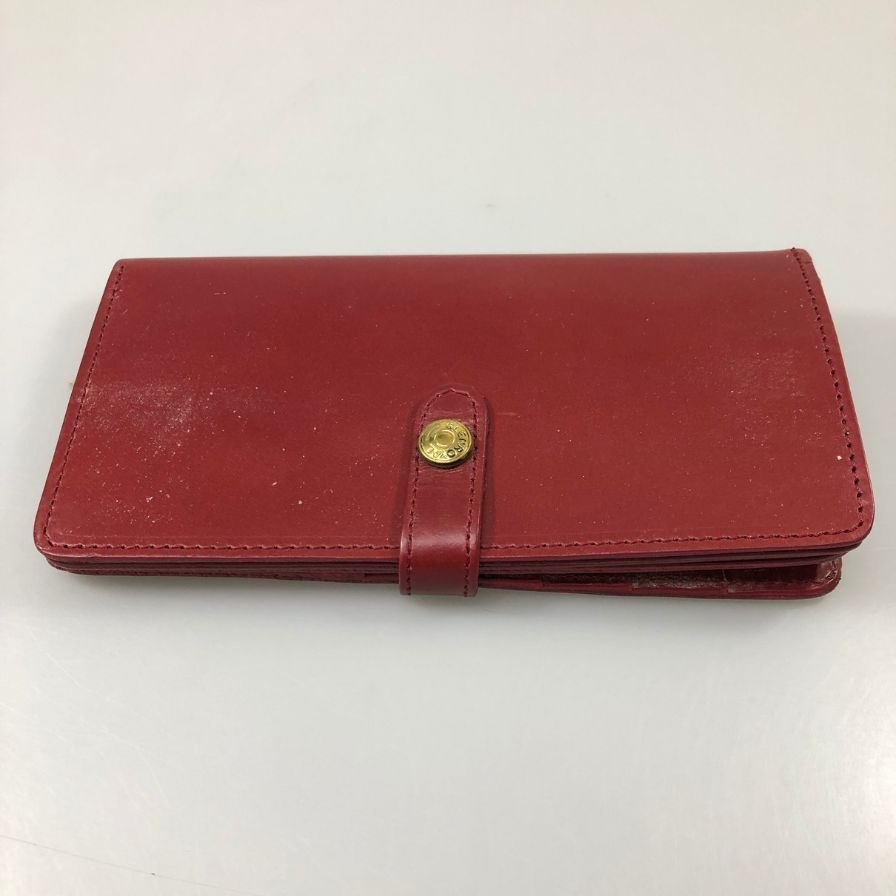グレンロイヤル 長財布 二つ折り財布 フラップボタン ブライドルレザー ボルドー ゴールド金具 GLENROYAL【AFI1】