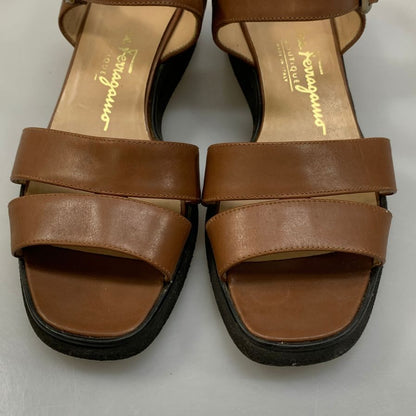 サルバトーレ フェラガモ サンダル ブラウン レディース サイズ6.5C Salvatore Ferragamo 約24.0cm【AFC45】