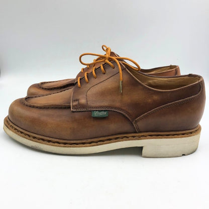 パラブーツ シャンボード レザーシューズ Uチップ 白ソール サイズUK7F ブラウン Paraboot 約25.5cm【AFD15】