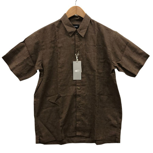 極美品◆ビームス 半袖リネンシャツ ブラウン系 Sサイズ 11-01-1290-457-28-16 BEAMS 【AFB42】