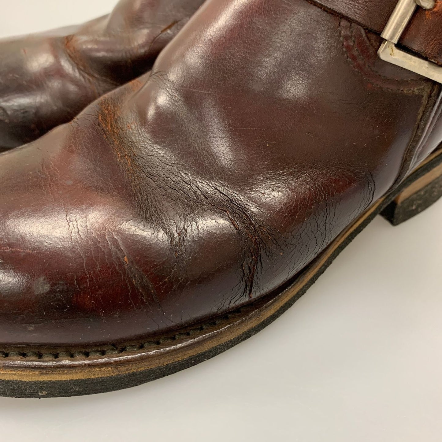 レッドウィング エンジニアブーツ レザー ワーク 7インチ シューズ ブラウン メンズ サイズ6.5 REDWING 約25.5cm【AFD5】