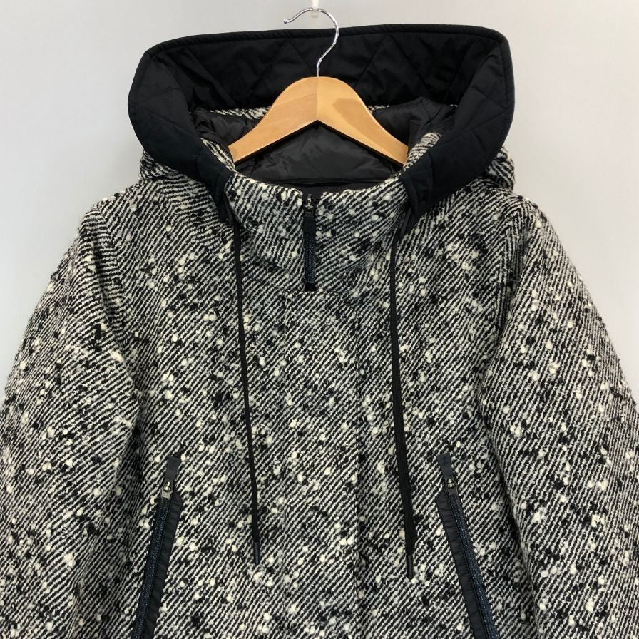 美品◆ヘルノ コート ラミナー ツイード ウール 中綿 ハーフ丈 ジャケット グレー メンズ サイズ42 HERNO Laminar 【AFA9】