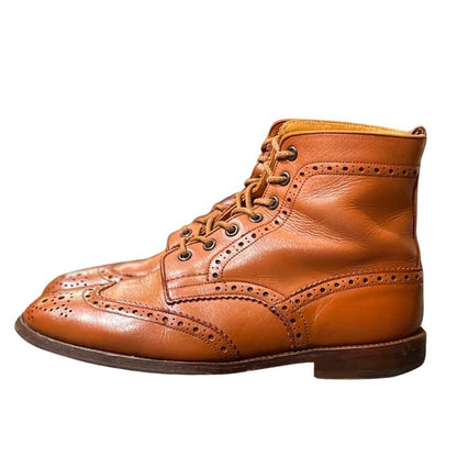 トリッカーズ レザーシューズ カントリーブーツ レースアップ モールトン M2508 メンズ ブラウン サイズUK7.5 Tricker's MALTON  約26.5cm【LA】【中古】