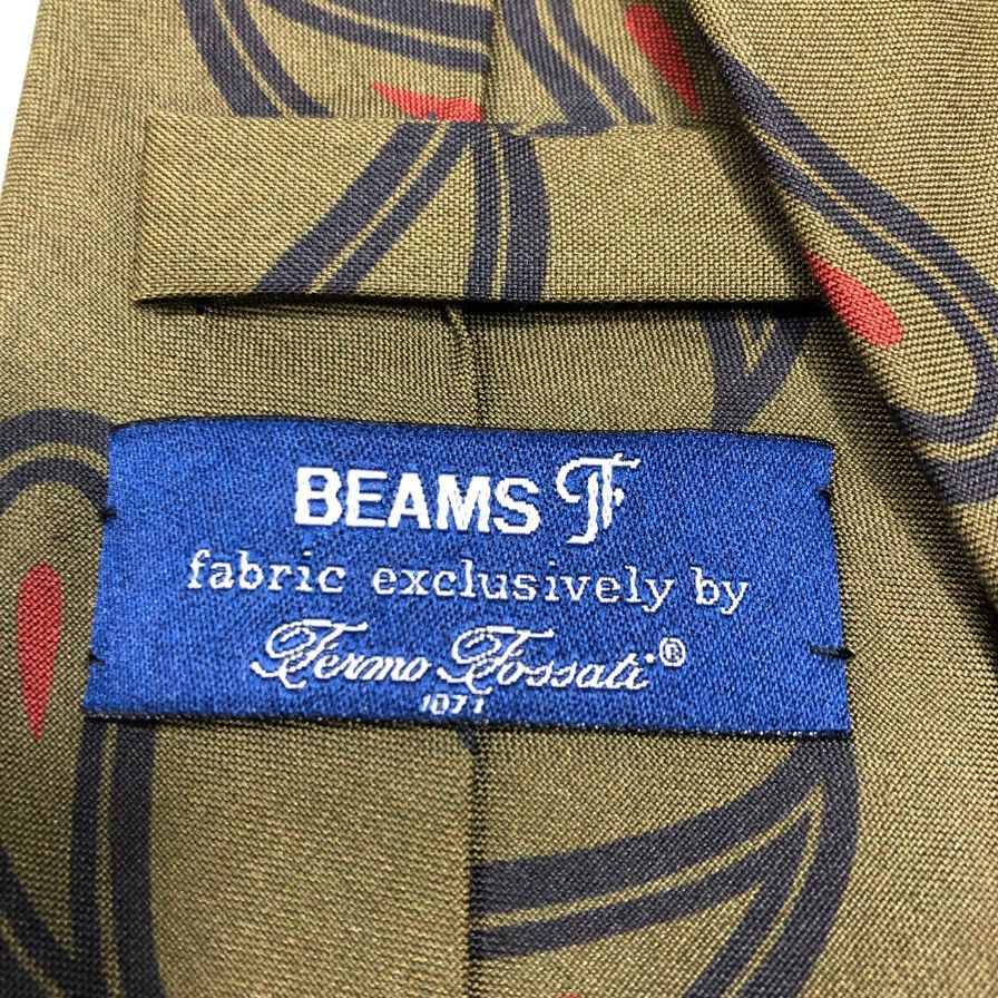 フェルモ フォサッティ ビームス エフ ネクタイ ペイズリー柄 カーキ Fermo Fossati BEAMS F【AFI20】