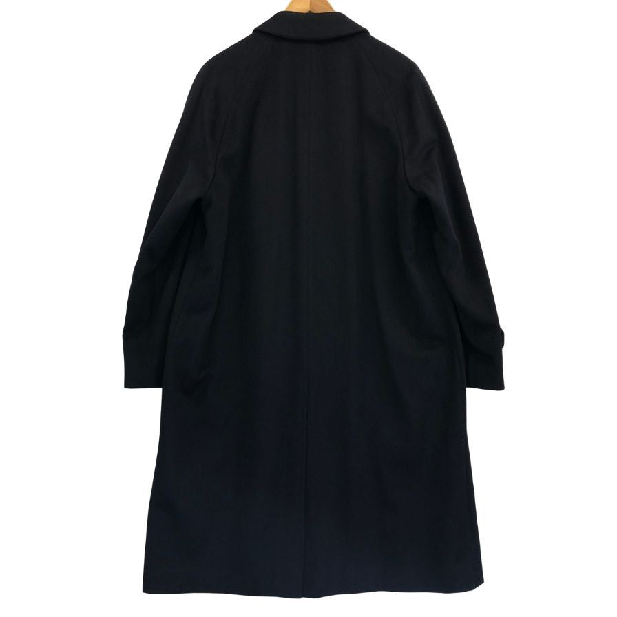 美品◆アクアスキュータム ステンカラーコート カシミア100% 比翼仕立て ロング ネイビー メンズ サイズ36 Aquascutum 【AFA13】