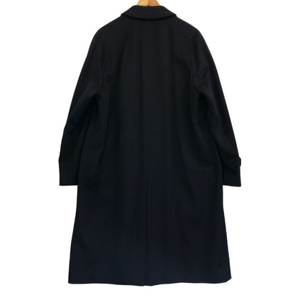 美品◆アクアスキュータム ステンカラーコート カシミア100% 比翼仕立て ロング ネイビー メンズ サイズ36 Aquascutum 【AFA13】