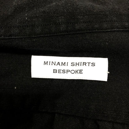 美品◆ミナミシャツ オーダー シャツ オープンカラー メンズ サイズ不明 ブラック MINAMI SHIRTS BESPOKE 【AFB6】
