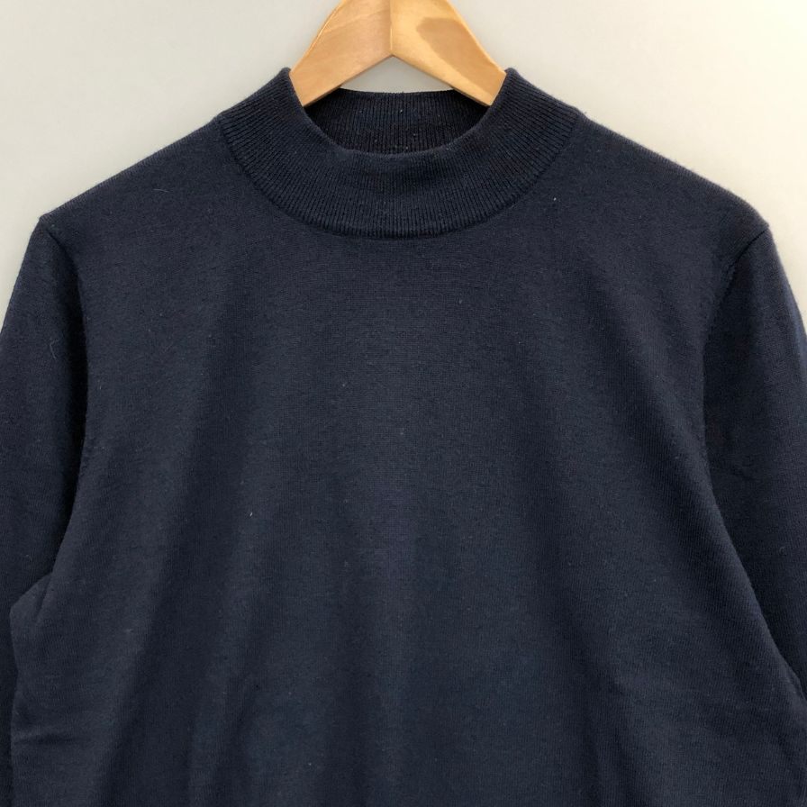 中古◆グランサッソ ウールニット モックネック ネイビー メンズ サイズ50 Gran Sasso 【AFB6】