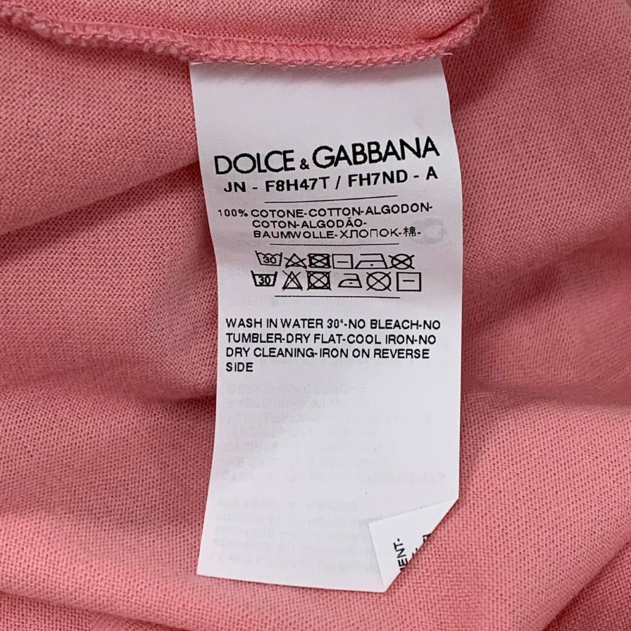 Dolce & Gabbana ノースリーブトップス ピンク 極美品◇ドルチェ&ガッバーナ ノースリーブスウェット プリント
