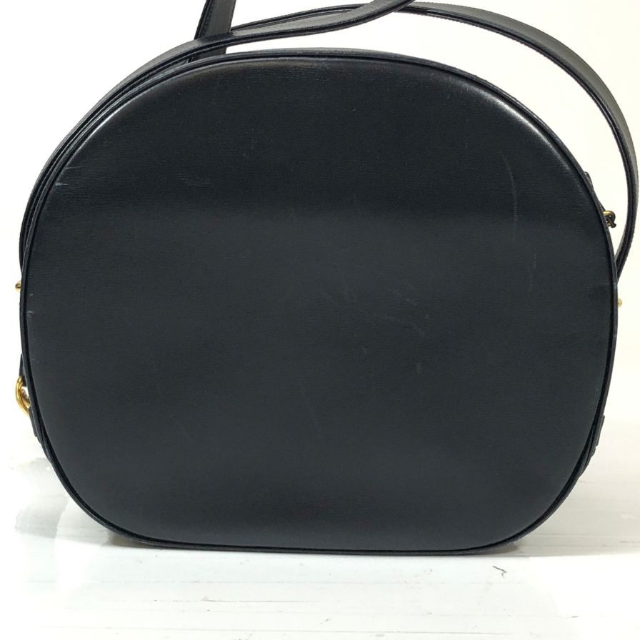 カルティエ サファイアライン レザーショルダーバッグ ゴールド金具 ブラック Cartier【AFE3】