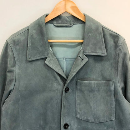 中古◆バルスター ヴァルスター 5B レザー シャツジャケット スエード ラム イタリア製 メンズ サイズ48 グリーン Valstar 【AFB17】