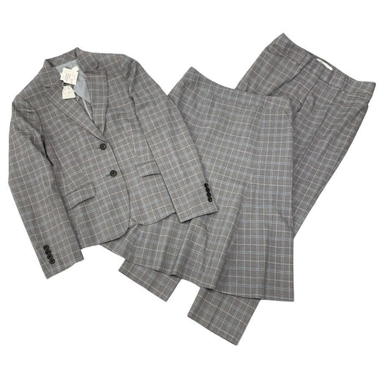 ブルックスブラザーズ スーツ セットアップ ニューヨーク チェック  レディース サイズ4 グレー BROOKS BROTHERS【AFB41】
