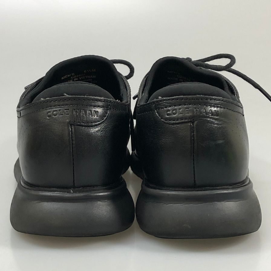 コールハーン レザースニーカー ゼログランド C23832 レーザーウィング メンズ ブラック サイズ9.5 COLE HAAN 約27.0cm【AFC49】