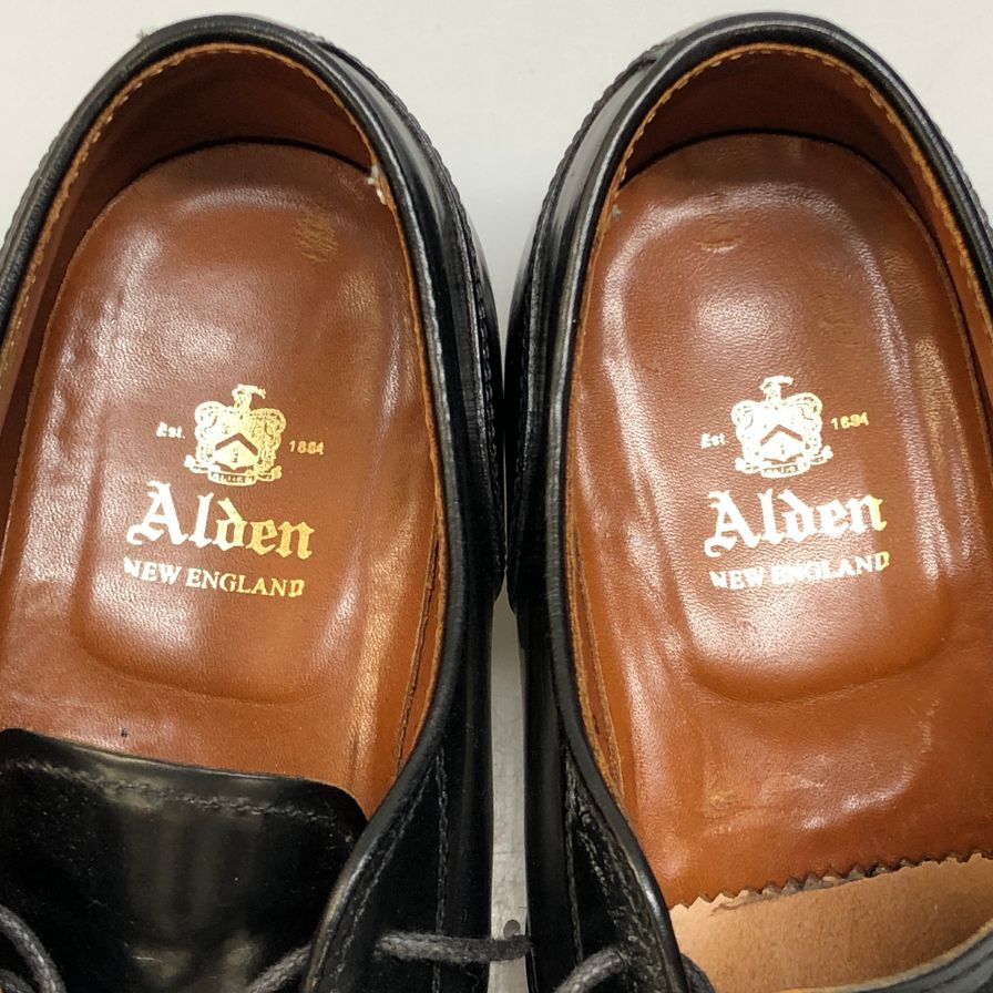 オールデン レザーシューズ 2451 Uチップ コードバン メンズ 5ハーフ 黒 Alden ビジネスシューズ 約23.5cm【LA】【中古】