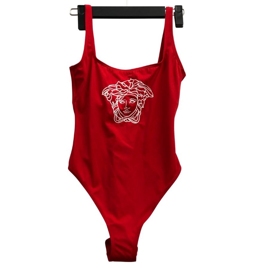ヴェルサーチ スイムウェア ハイレグ レッド メデューサ レディース サイズ1 VERSACE【AFI16】【中古】