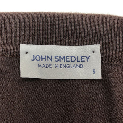美品◆ジョンスメドレー ニットポロ メンズ サイズS ブラウン JOHN SMEDLEY 【AFB14】