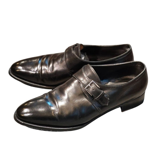 ジョンロブ レザーシューズ マッタ2 シングルモンクストラップ メンズ サイズUK9.5EE 7000ラスト ブラック JOHN LOBB MATTA2 ビジネスシューズ 約28.0cm【LA】【中古】
