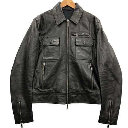 極美品◆ヴァレンティノ レザージャケット スタッズ ALWAYS ブラック カウレザー メンズ サイズI48 VALENTINO 【AFG1】