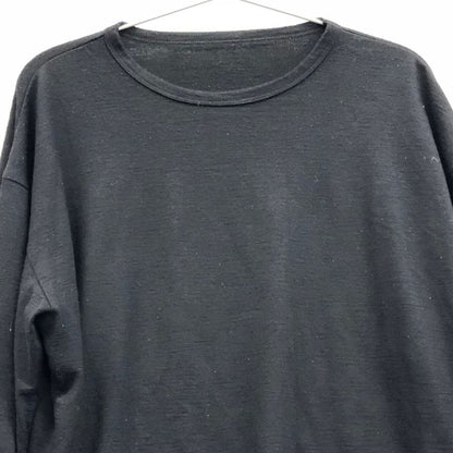 中古◆シンヤ ロングスリーブ カットソー 日本製 ウール100% メンズ サイズ3 ブラック SHINYA 【AFB19】