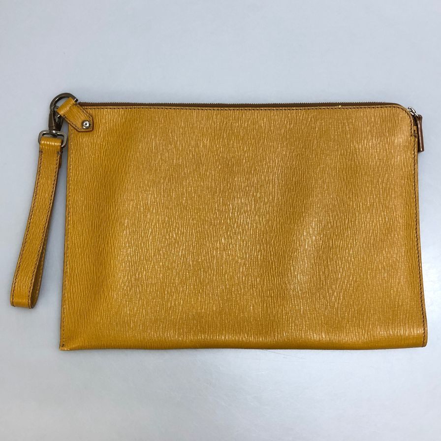 サルヴァトーレ フェラガモ ドキュメントケース クラッチ メンズ イエロー salvatore ferragamo【AFE3】【中古】