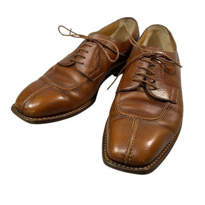 サントーニ レザーシューズ 931 Yチップ シボレザー ブラウン メンズ サイズUK8 Santoni ビジネスシューズ 約26.5cm【LA】【中古】
