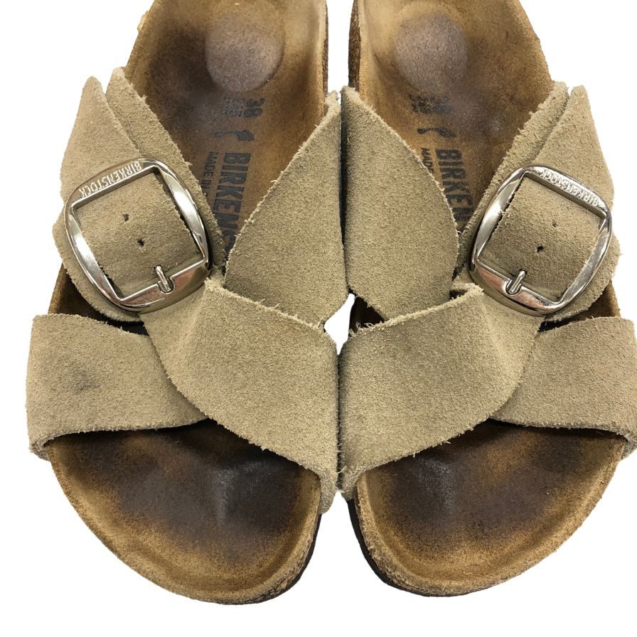 ビルケンシュトック サンダル スエード サイズ24.5 メンズ ベージュ系 BIRKENSTOCK 約24.5cm【AFC41】