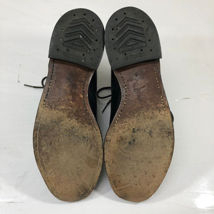 ヒロシツボウチ キャップトゥブーツ ブラック シワ加工あり サイズ6 メンズ HIROSHI TSUBOUCHI 約24.5cm【YB6】