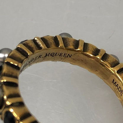 アレキサンダーマックイーン リング スカル デザイン ラインストーン ゴールド 15号 Alexander McQueen【AFI27】