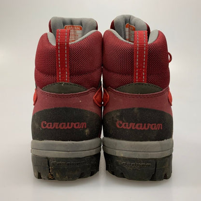 キャラバン トレッキングシューズ ゴアテックス 赤 24.5EEE レディース レースアップ ブーツ 靴 GORE-TEX CARAVAN 約24.5cm【AFC6】