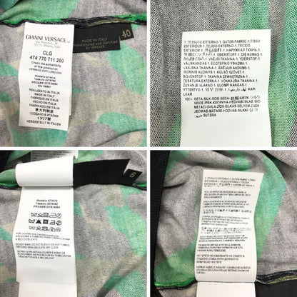 極美品◆ジャンニ ヴェルサーチ タンクトップ ノースリーブトップス シルク100% レディース サイズ40 総柄 GIANNI VERSACE 【AFB31】