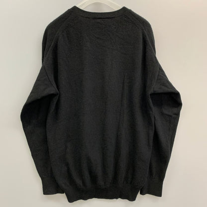 美品◆キャッシュ＆バルバ モンゴリアンカシミヤ エルボーパッチ ポロ ニット カシミヤ100％ ブラック メンズ サイズ4 cash & barba 【AFB34】