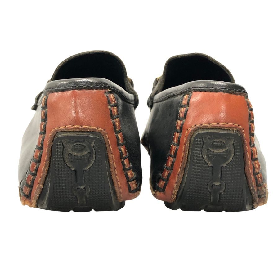 グッチ ドライビングシューズ ビットローファー カーフ ブラック サイズ40.5 メンズ GUCCI 約25.5cm【AFC47】