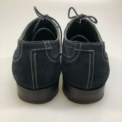 クロケット&ジョーンズ アルバニー  ネイビー スエ－ド サイズUK6.5E Crockett & Jones Albany ビジネスシューズ 約25.0cm【LA】【中古】