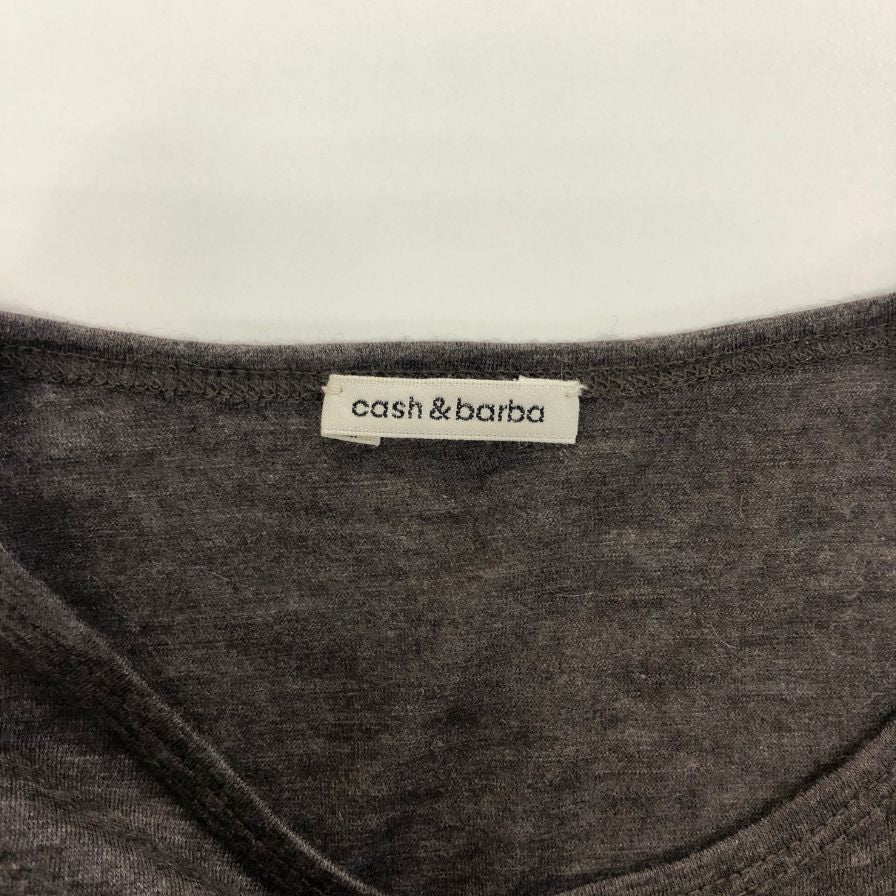 美品◆キャッシュ＆バルバ Tシャツ カシミヤ想定 サイズ不明 グレー メンズ cash & barba 【AFB27】