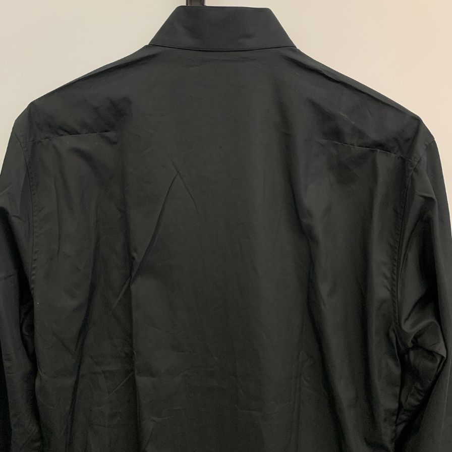 美品◆ディオール オム コットン 長袖スタンドカラーシャツ 163C505A1581 イタリア製 メンズ サイズ38 ブラック DIOR HOMME 【AFB35】