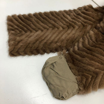 サガミンク 銀サガ  コート ハーフ丈 ブラウン レディース サイズ6 ベージュ系 SAGA MINK【AFG1】
