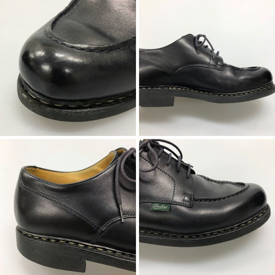 パラブーツ レザーシューズ シャンボード Uチップ カーフ ブラック メンズ サイズUK7 Paraboot CHAMBORD ビジネスシューズ 約25.5cm【LA】【中古】